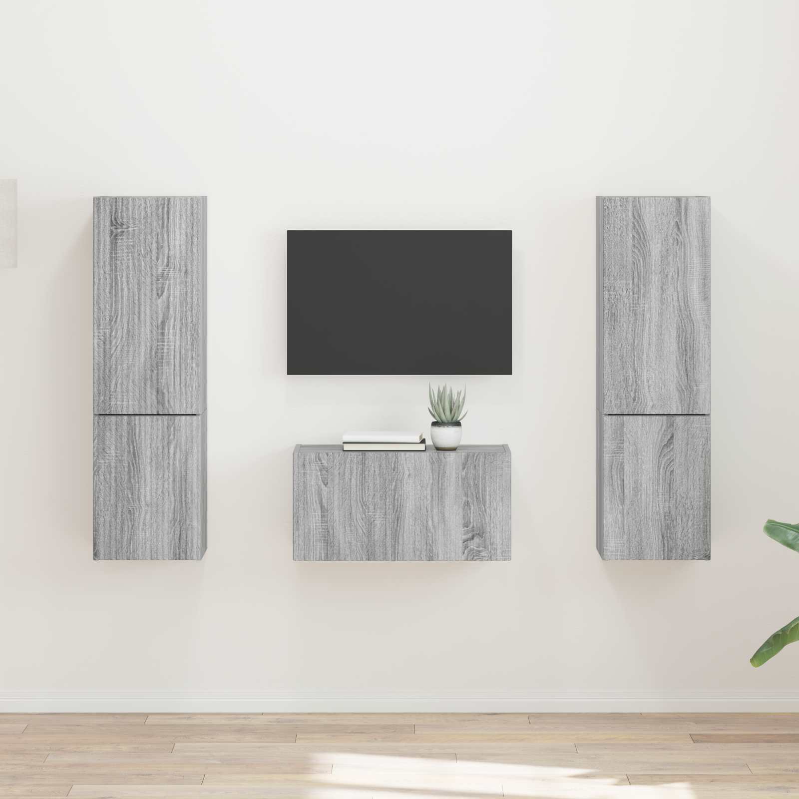 vidaXL TV-tasosetti 5 kpl Harmaa Sonoma Tekninen puu