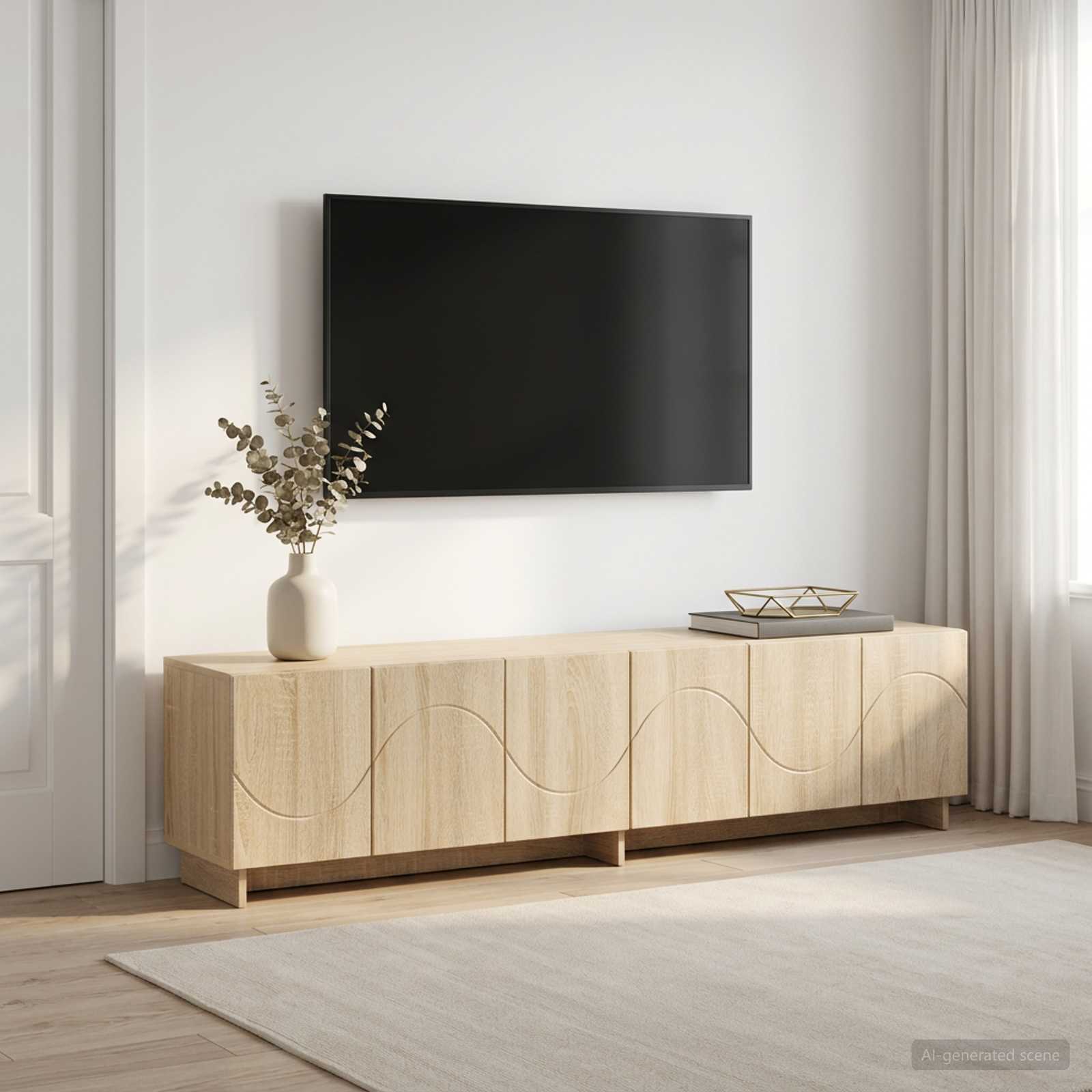 vidaXL TV-taso 180 x 34,5 x 40 cm Sonoma-tammi Tekninen puu