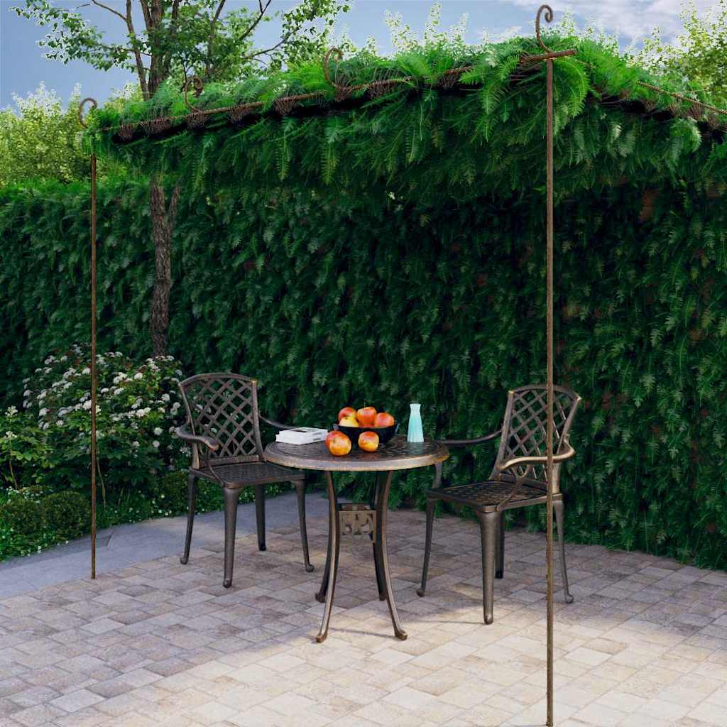 vidaXL Puutarhan pergola antiikkiruskea 4x3x2,5 m rauta