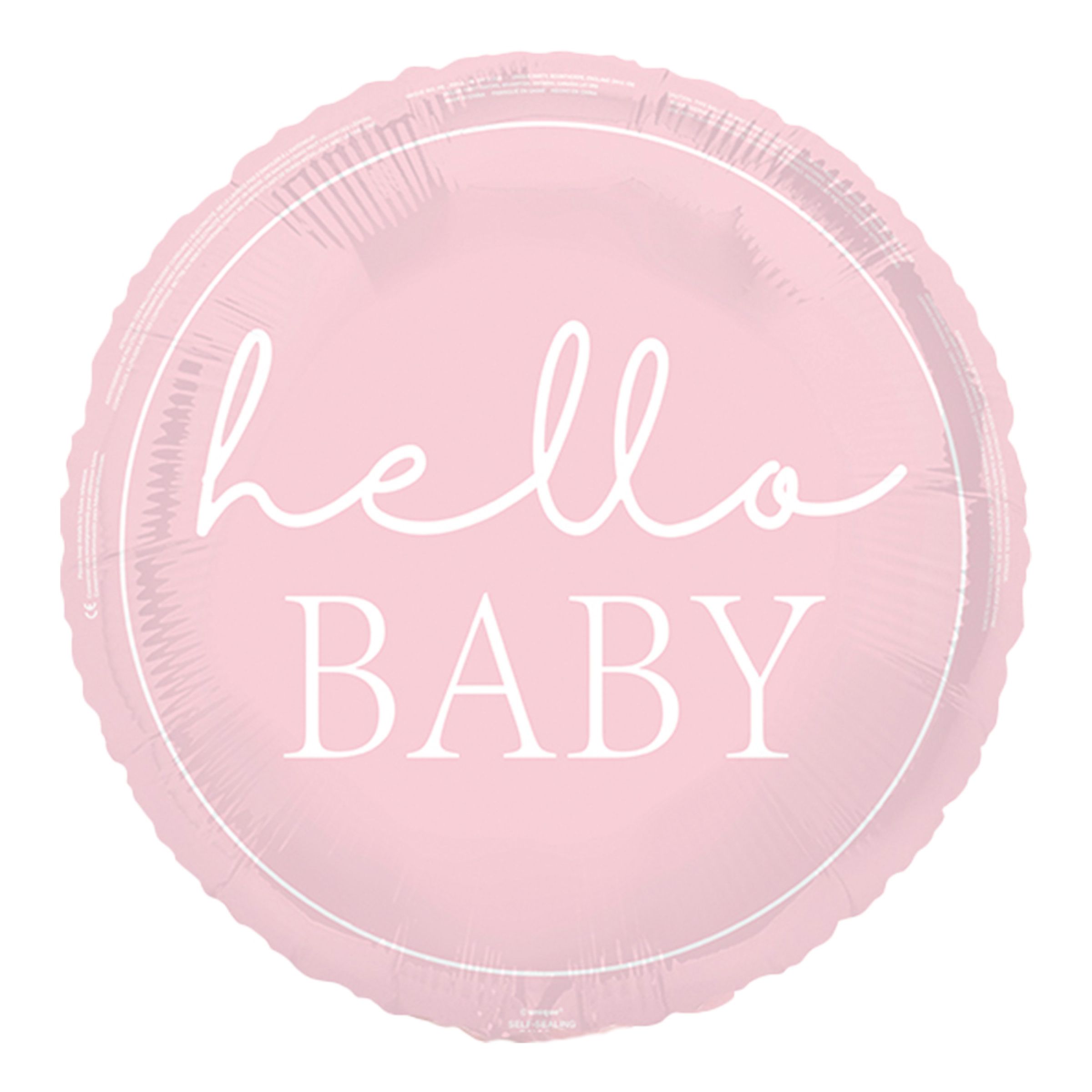 Folioilmapallo Hello Baby Vaaleanpunainen