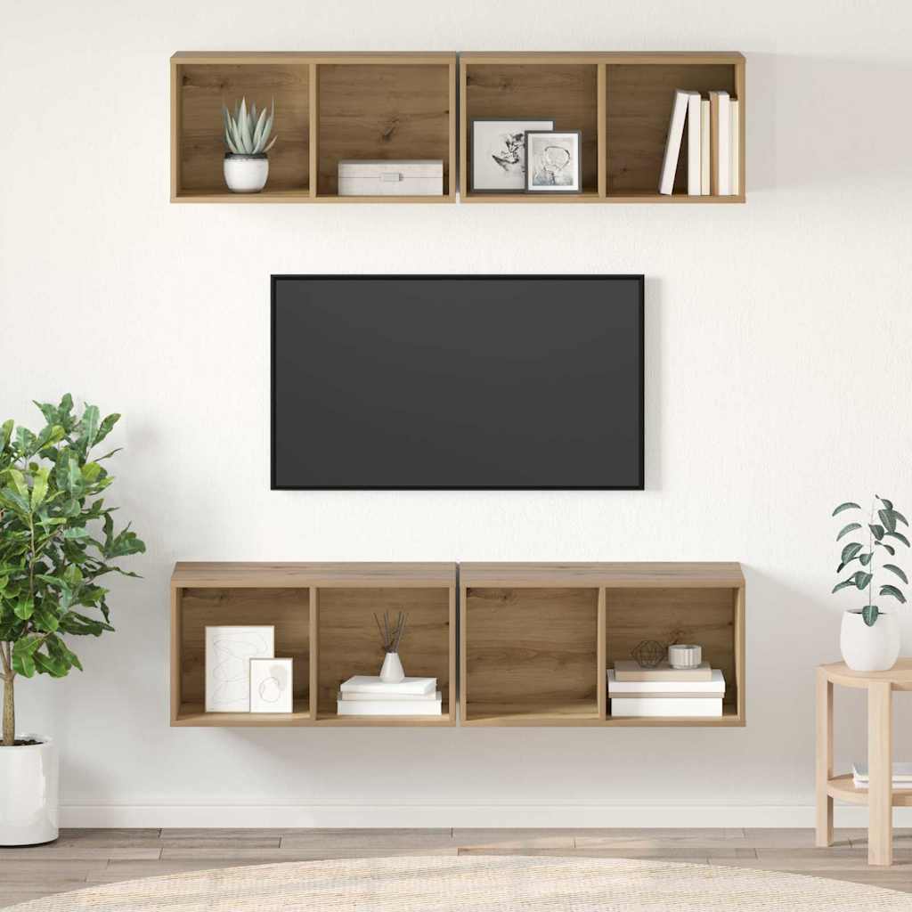 vidaXL TV-tasosetti 4 kpl Artisan tammi Tekninen puu