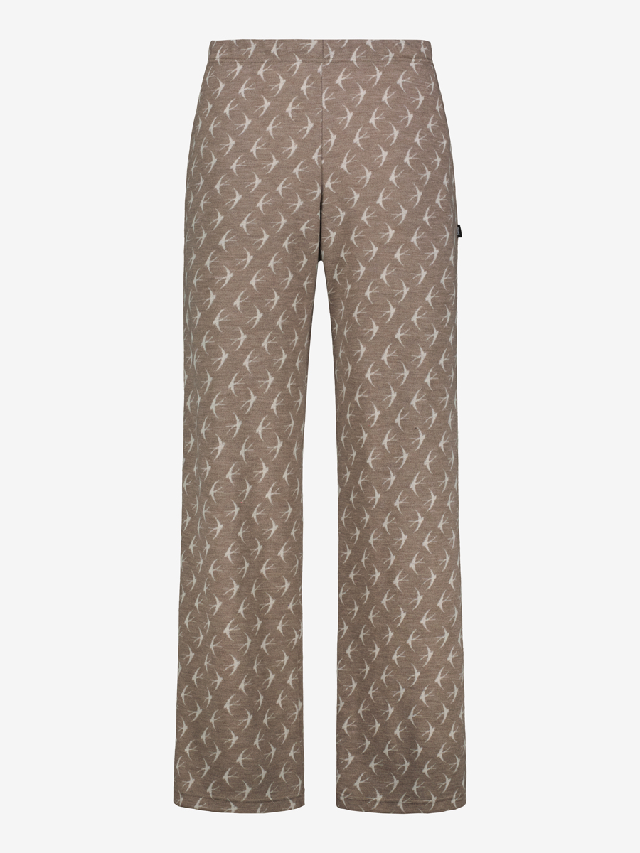 Svala Merino Design naisten leveälahkeiset olohousut Pääsky Beige/Valkoinen 40